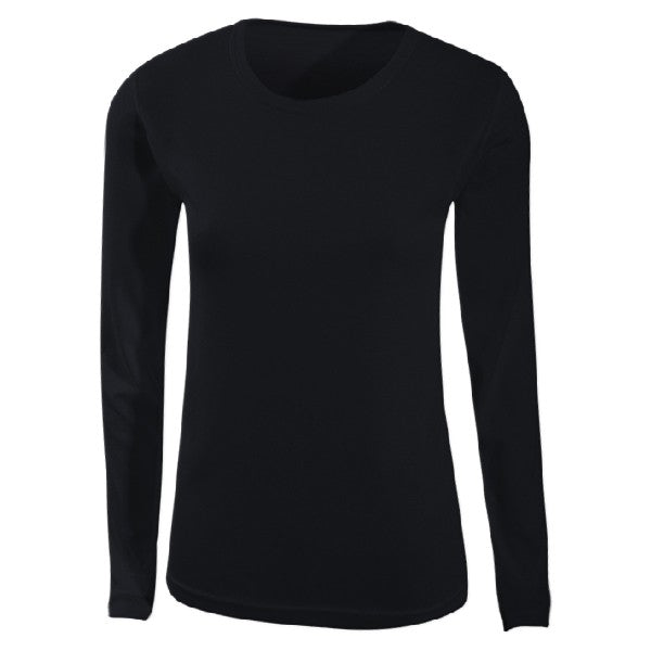 ThermaTech - Womens Essential Base Layer Long Sleeve Crew Neck Black - Sportinglife Turangi